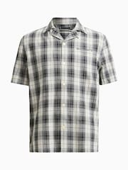 AllSaints Black Undermono Short Sleeve 100% Organic Cotton Shirt - Image 8 of 8