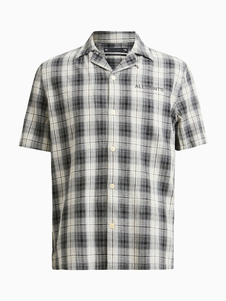 AllSaints Black Undermono Short Sleeve 100% Organic Cotton Shirt - Image 8 of 8
