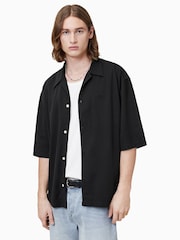 AllSaints Black Rialto Short Sleeve Shirt - Image 1 of 8