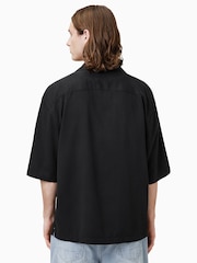 AllSaints Black Rialto Short Sleeve Shirt - Image 2 of 8