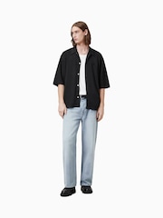 AllSaints Black Rialto Short Sleeve Shirt - Image 4 of 8
