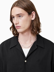 AllSaints Black Rialto Short Sleeve Shirt - Image 5 of 8