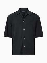 AllSaints Black Rialto Short Sleeve Shirt - Image 7 of 8