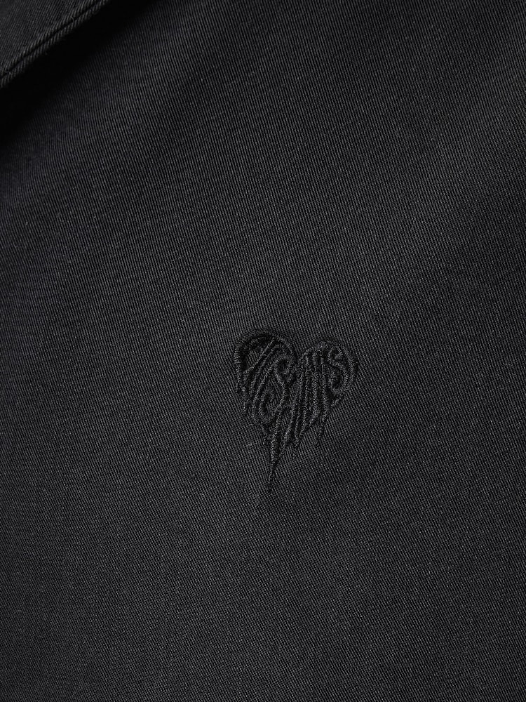 AllSaints Black Rialto Short Sleeve Shirt - Image 8 of 8