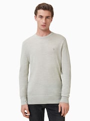 AllSaints Slate Green Mode Merino Crew Jumper - Image 1 of 8