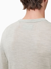 AllSaints Slate Green Mode Merino Crew Jumper - Image 3 of 8