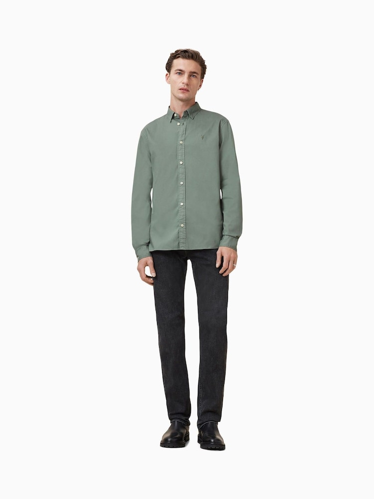 Buy AllSaints Green Hawthorne Black Long Sleeve Button Up Shirt from Next  USA