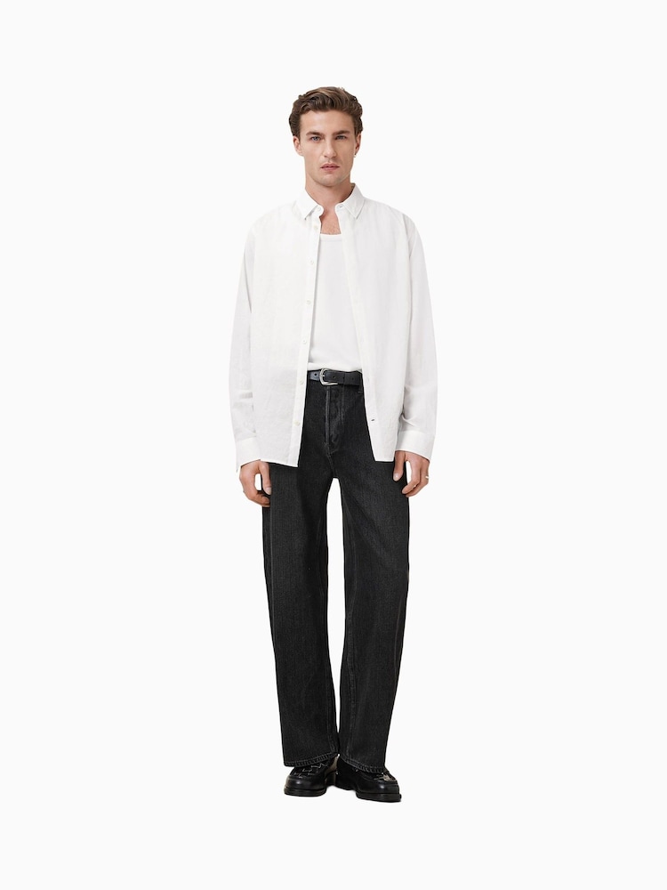 AllSaints White Cassis Long Sleeve 100% Organic Cotton Shirt - Image 1 of 7