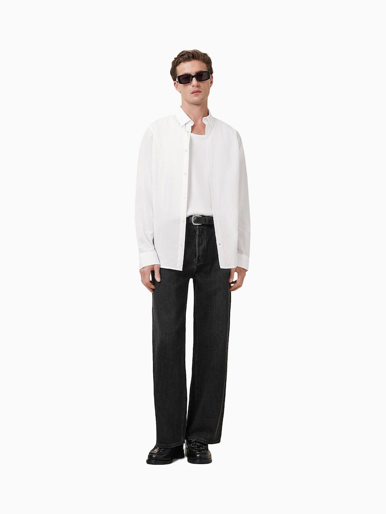 AllSaints White Cassis Long Sleeve 100% Organic Cotton Shirt - Image 2 of 7