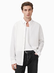 AllSaints White Cassis Long Sleeve 100% Organic Cotton Shirt - Image 5 of 7