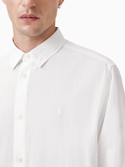 AllSaints White Cassis Long Sleeve 100% Organic Cotton Shirt - Image 6 of 7