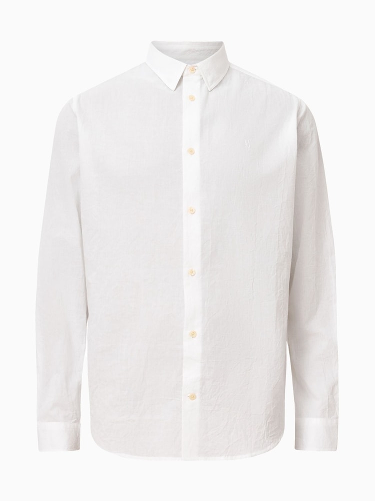 AllSaints White Cassis Long Sleeve 100% Organic Cotton Shirt - Image 7 of 7