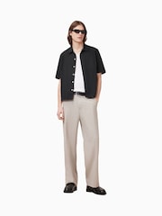 AllSaints Black Nyon Short Sleeve 100% Organic Cotton Shirt - Image 1 of 7