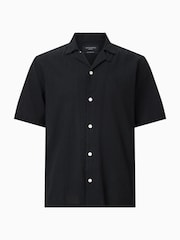 AllSaints Black Nyon Short Sleeve 100% Organic Cotton Shirt - Image 7 of 7