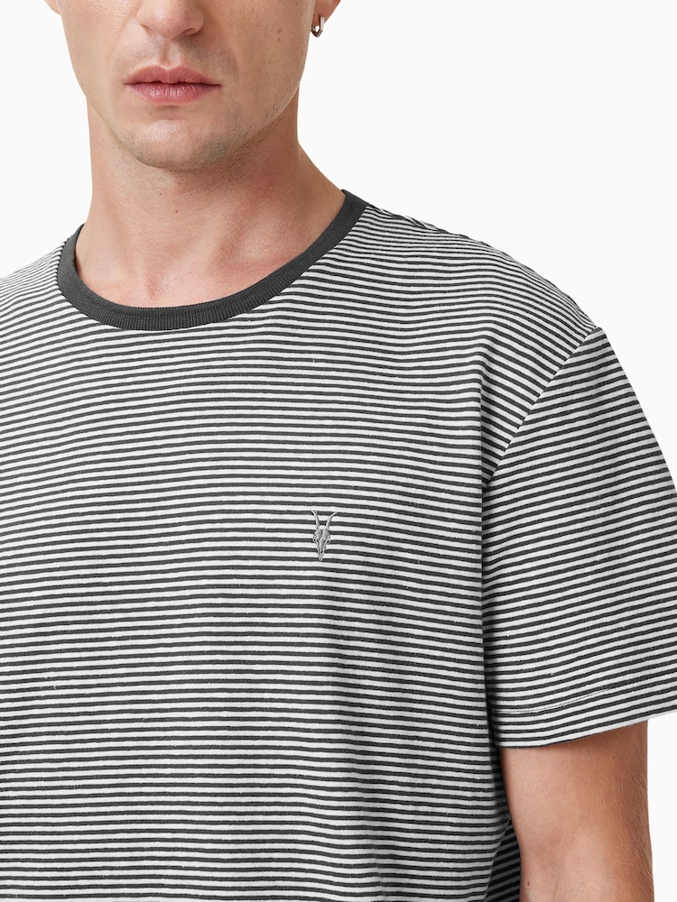 AllSaints Grey Dillon Crew T-Shirt - Image 3 of 6