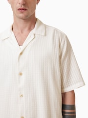 AllSaints White Shaw Short Sleeve 100% Organic Cotton Shirt - Image 3 of 8
