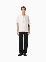 AllSaints White Shaw Short Sleeve 100% Organic Cotton Shirt - Image 4 of 8