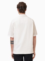 AllSaints White Shaw Short Sleeve 100% Organic Cotton Shirt - Image 6 of 8