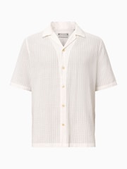 AllSaints White Shaw Short Sleeve 100% Organic Cotton Shirt - Image 7 of 8