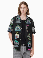 AllSaints Black Gnar Short Sleeve Shirt - Image 1 of 8
