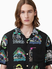 AllSaints Black Gnar Short Sleeve Shirt - Image 4 of 8