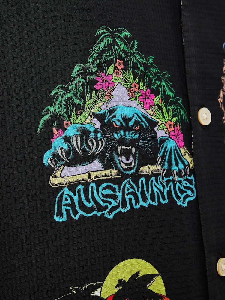 AllSaints Black Gnar Short Sleeve Shirt - Image 8 of 8