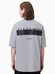 AllSaints Grey 100% Organic Cotton Redact Crew T-Shirt - Image 2 of 8