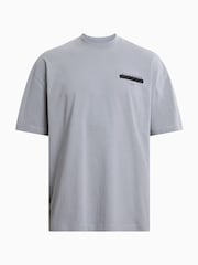 AllSaints Grey 100% Organic Cotton Redact Crew T-Shirt - Image 7 of 8
