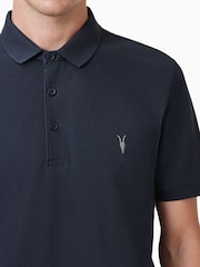Темно-синий - Рубашка поло с короткими рукавами Allsaints Reform - Image 3 of 5