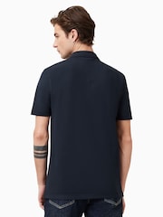 AllSaints Navy Blue Reform Shortsleeve Polo Shirt - Image 6 of 8