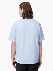 AllSaints Blue Light Valmer Short Sleeve Shirt - Image 2 of 8