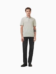 AllSaints Slate Green Mode Merino Polo Shirt - Image 3 of 6