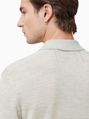 AllSaints Slate Green Mode Merino Polo Shirt - Image 4 of 6