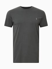 AllSaints Carter Grey Tonic Short Sleeve Crew T-Shirt - Image 6 of 7