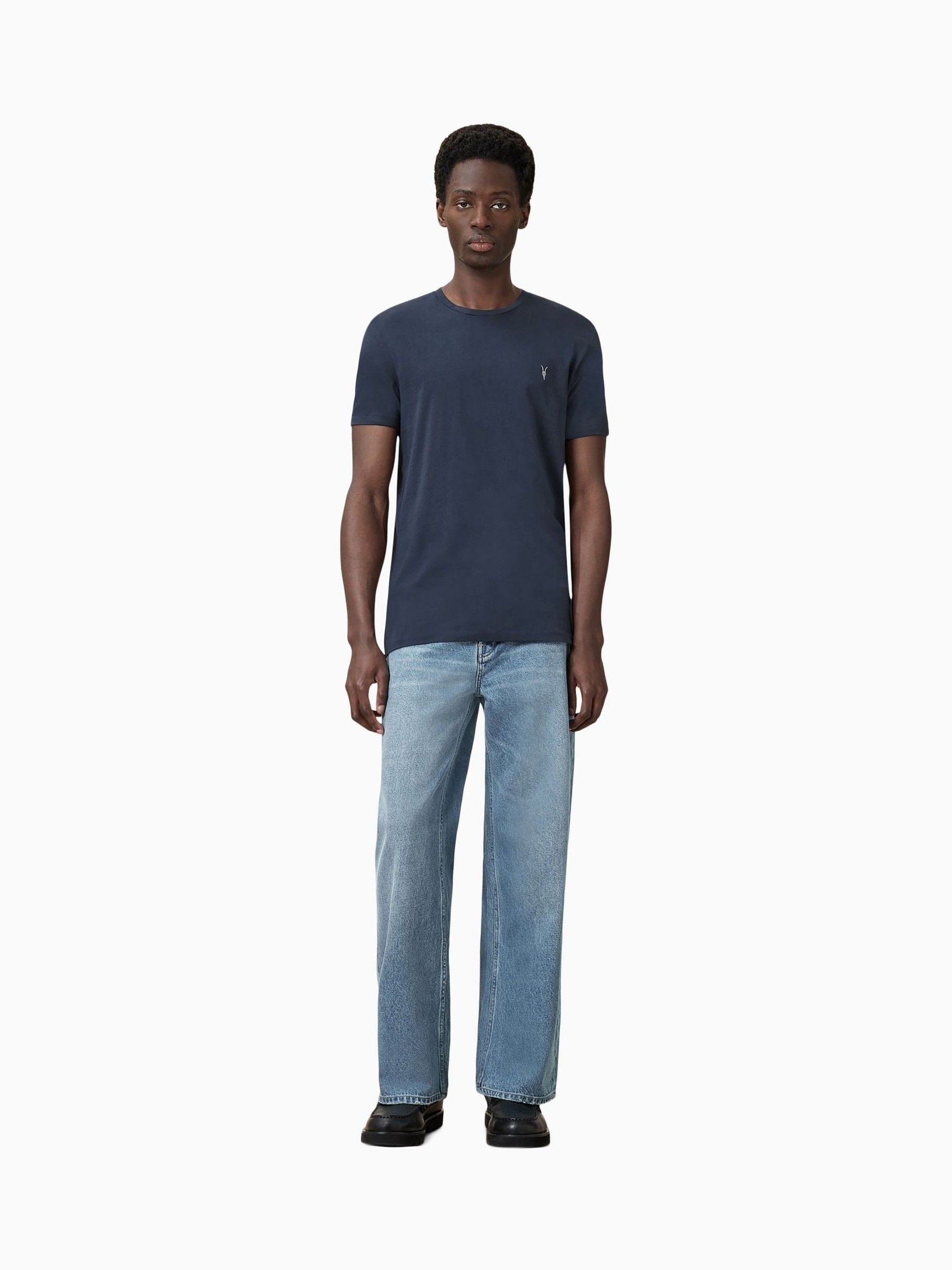 Buy AllSaints Navy Blue Tonic Short Sleeve Crew T-Shirt from Next USA