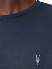 AllSaints Navy Blue Tonic Short Sleeve Crew T-Shirt - Image 6 of 7