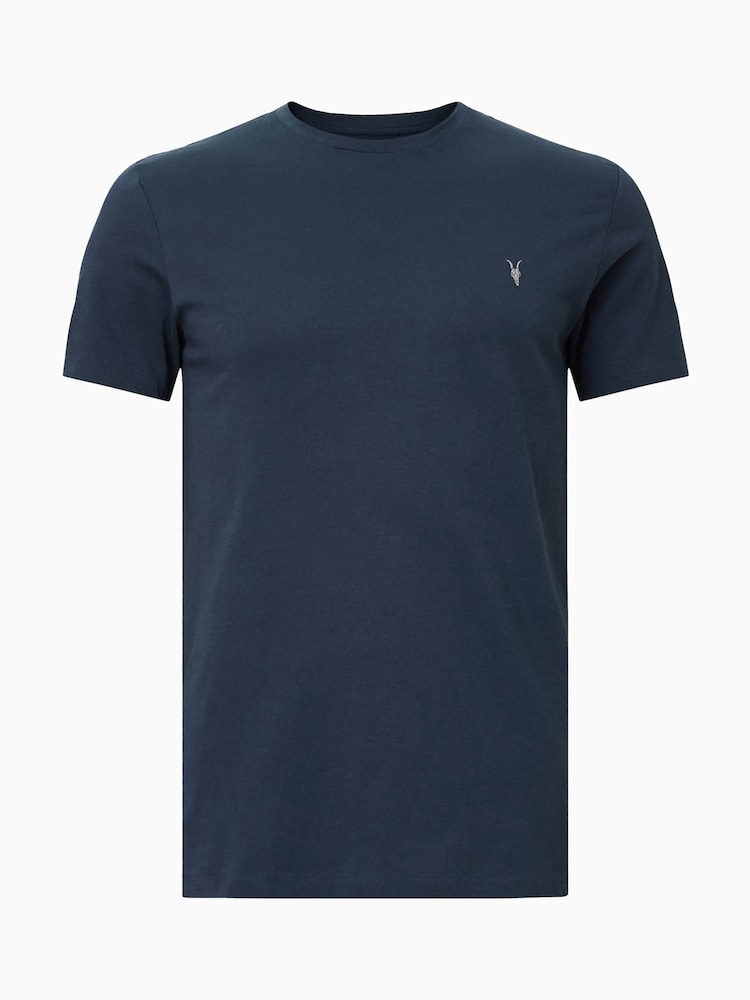 AllSaints Navy Blue Tonic Short Sleeve Crew T-Shirt - Image 7 of 7