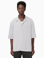 AllSaints Grey Rialto Short Sleeve Shirt - Image 1 of 7