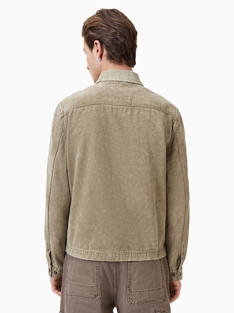 AllSaints Brown Rothwell Washed Jacket - Image 2 of 7