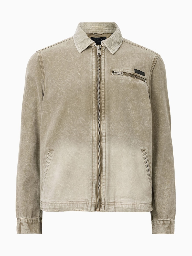 AllSaints Brown Rothwell Washed Jacket - Image 7 of 7