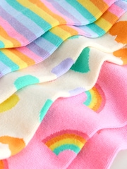 Little Bird by Jools Oliver Multi Pastel Rainbow Tights 3 Pack - Image 5 of 6