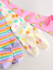 Little Bird by Jools Oliver Multi Pastel Rainbow Tights 3 Pack - Image 6 of 6