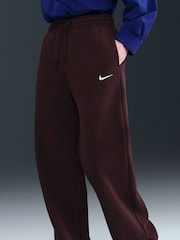 Nike Red Sportswear Phoenix Fleece High Waisted Wide Leg Joggers - Image 6 of 6