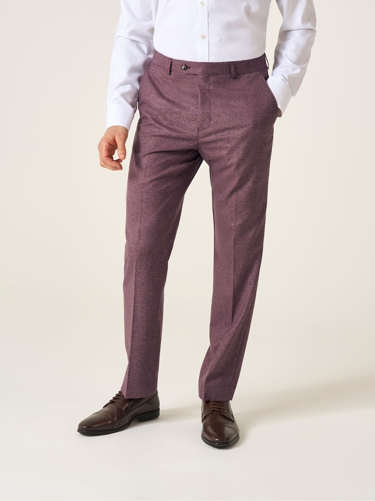 Skopes Purple Tailored Fit Jodrell Tweed Effect Suit Trousers - Image 1 of 4