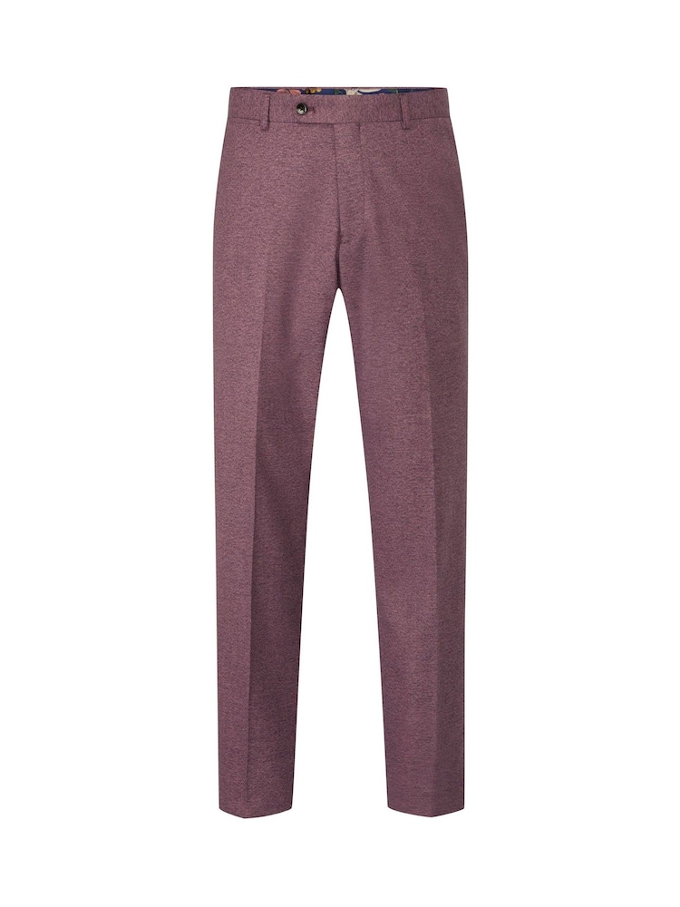 Skopes Purple Tailored Fit Jodrell Tweed Effect Suit Trousers - Image 4 of 4