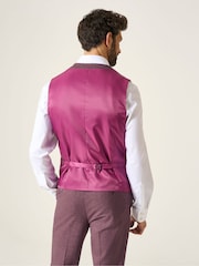Skopes Red Single Breasted Jodrell Tweed Effect Suit Waistcoat - Image 2 of 4