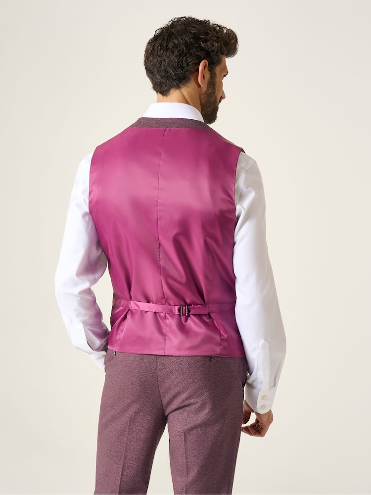 Skopes Red Single Breasted Jodrell Tweed Effect Suit Waistcoat - Image 2 of 4