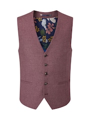 Skopes Red Single Breasted Jodrell Tweed Effect Suit Waistcoat - Image 3 of 4