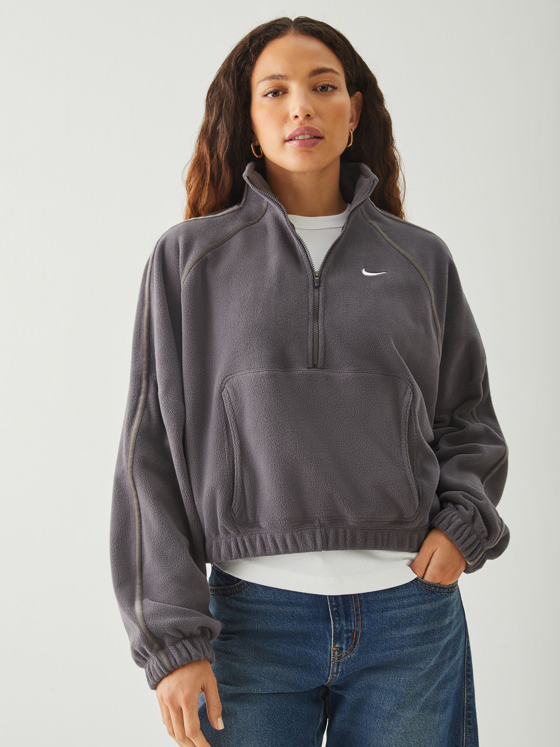 nike grey half zip women's