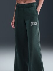 Nike Green Phoenix Fleece Wide Leg Graphic Print Logo Joggers - Image 3 of 5